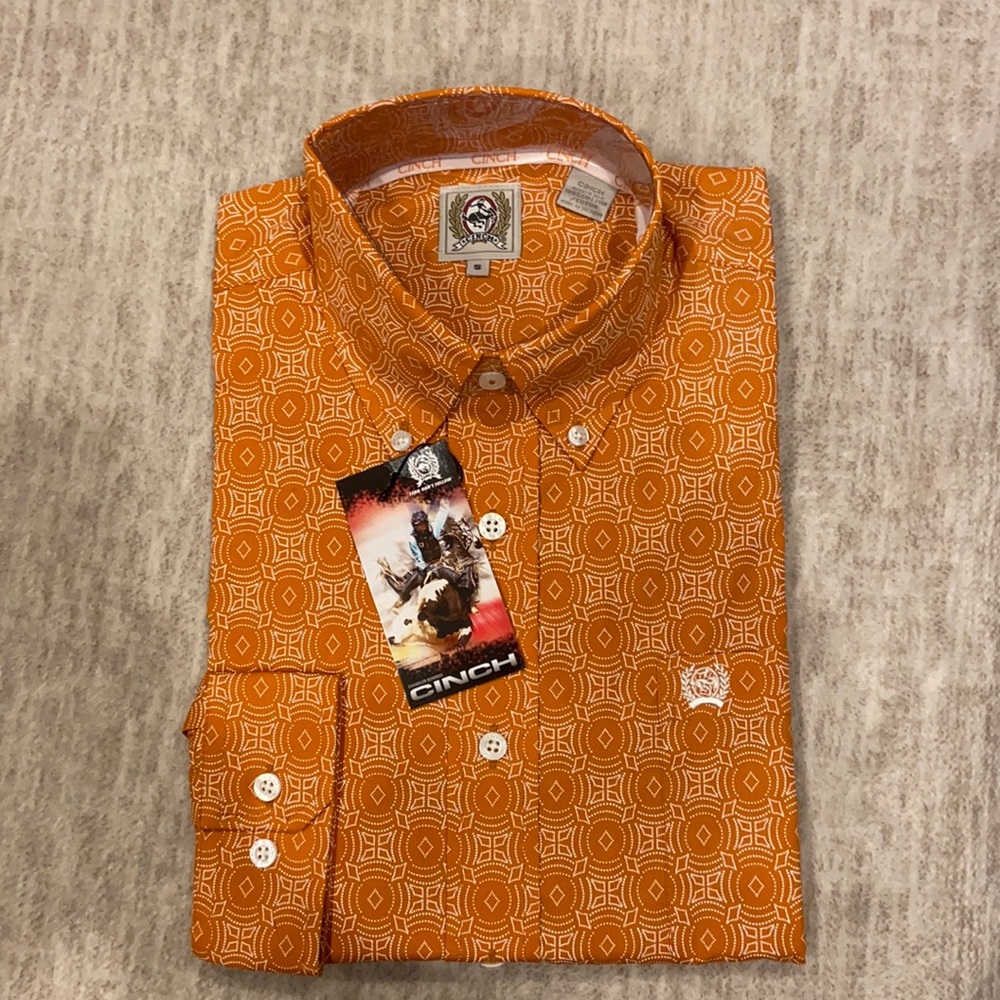 Orang and white, size small LONG sleeve shirt